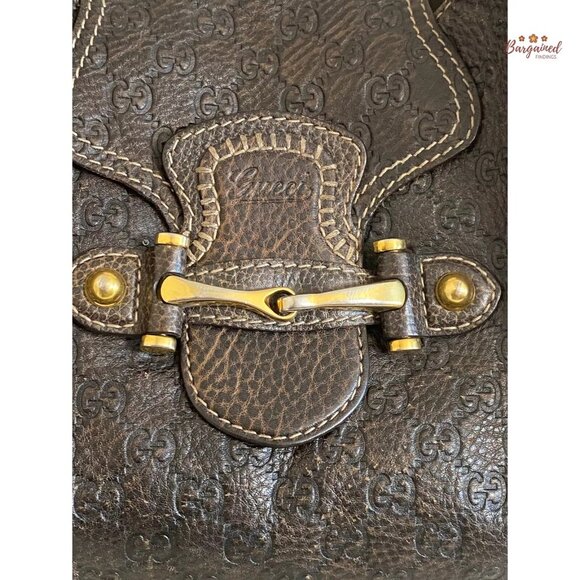 Authentic GUCCI Dark Brown Guccissima Leather New Pelham Large Shoulder Bag - Picture 2 of 15